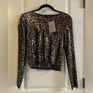 Zara sequined long sleeve top